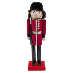 14" Red And Black Royal Guard Christmas Nutcracker Soldier With Rifle