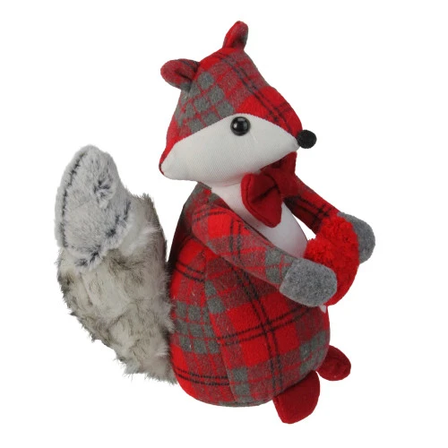 Northlight 11" Red And Gray Plaid Fox Holding Heart Christmas Tabletop Figurine 4 Northlight 11" Red And Gray Plaid Fox Holding Heart Christmas Tabletop Figurine - Image 2