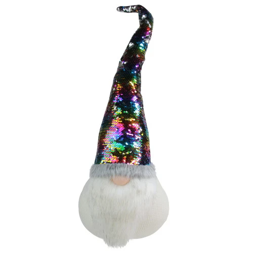 Northlight 24" Gnome With Rainbow And Silver Flip Sequin Hat Christmas Decoration 3 Northlight 24" Gnome With Rainbow And Silver Flip Sequin Hat Christmas Decoration