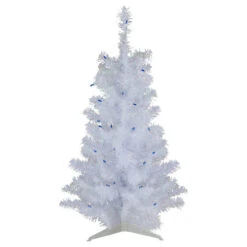 Northlight 3' Pre-Lit White Pine Slim Artificial Christmas Tree - Blue Lights