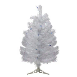 Northlight 2' Pre-Lit White Pine Artificial Christmas Tree - Blue Lights