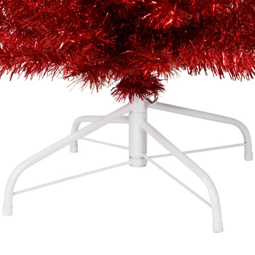Northlight 6' Pencil Red Tinsel Artificial Christmas Tree - Unlit 7 Northlight 6' Pencil Red Tinsel Artificial Christmas Tree - Unlit - Image 5