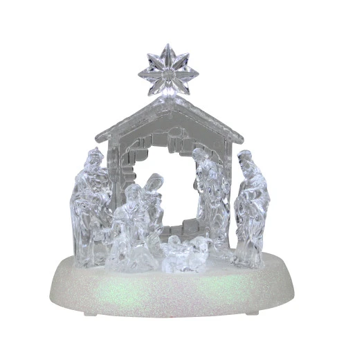 Northlight 7.5" Clear Battery Operated LED Lighted Christmas Nativity Scene 3 Northlight 7.5" Clear Battery Operated LED Lighted Christmas Nativity Scene