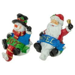 Northlight Set Of 2 Santa And Snowman Glittered Christmas Stocking Holders 5" -Ornaments Store northlight dw15129 3 new 54965.1665610741