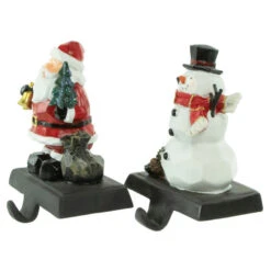 Northlight Set Of 2 Santa And Snowman Christmas Stocking Holders 5.5" -Ornaments Store northlight dw15130 3new 51405.1691247507