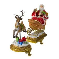 Northlight Set Of 2 Gold Santa And Reindeer Glittered Christmas Stocking Holders 9.5” -Ornaments Store northlight dw15133 1 41794.1587644175