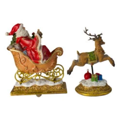 Northlight Set Of 2 Gold Santa And Reindeer Glittered Christmas Stocking Holders 9.5” -Ornaments Store northlight dw15133 2 24418.1587644175