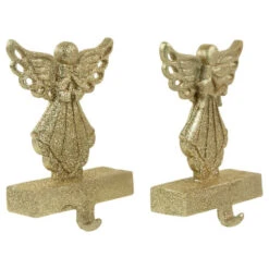Northlight Set Of 2 Gold Angel Glittered Christmas Stocking Holders 5.5" -Ornaments Store northlight dw15138 2new 98783.1691247511
