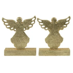 Northlight Set Of 2 Gold Angel Glittered Christmas Stocking Holders 5.5" -Ornaments Store northlight dw15138 4new 09968.1662805506