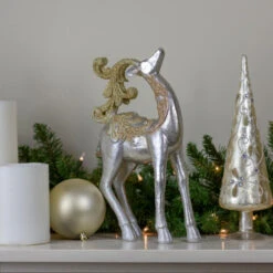 Northlight 12" Silver And Gold Glitter Christmas TableTop Reindeer Figure -Ornaments Store northlight dw27704 4 17033.1588415260