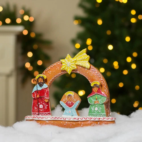 Northlight 8" Glitter Dusted Gingerbread Holy Family Christmas Nativity Decoration 6 Northlight 8" Glitter Dusted Gingerbread Holy Family Christmas Nativity Decoration - Image 4