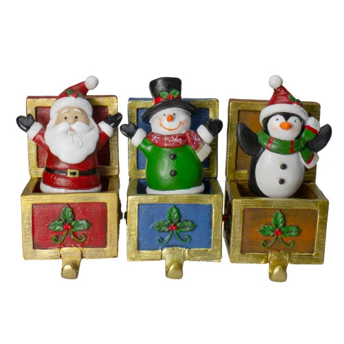 Northlight Set Of 3 Santa, Snowman And Penguin Jack In The Box Christmas Stocking Holders 3 Northlight Set Of 3 Santa, Snowman And Penguin Jack In The Box Christmas Stocking Holders