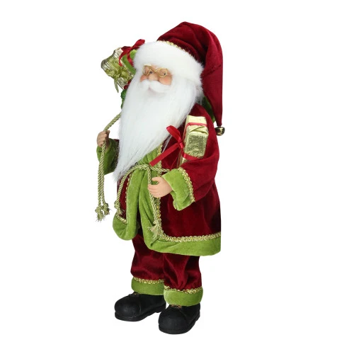 Northlight 16" Red And Green Grand Imperial Santa Claus With Gift Bag Christmas Tabletop Figurine 4 Northlight 16" Red And Green Grand Imperial Santa Claus With Gift Bag Christmas Tabletop Figurine - Image 2