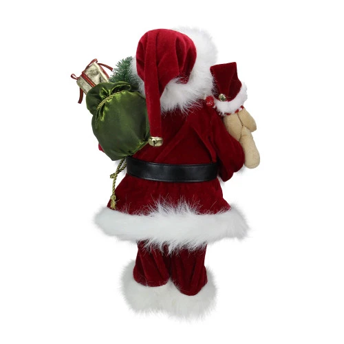 Northlight 16" Red And White Standing Santa Claus Christmas Figure With Present Bag 5 Northlight 16" Red And White Standing Santa Claus Christmas Figure With Present Bag - Image 3