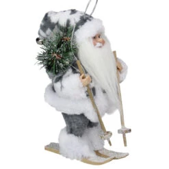 Northlight 9" White And Gray Skiing Santa Claus Christmas Figurine - 31422145 -Ornaments Store northlight e76663 3 90535.1587645151