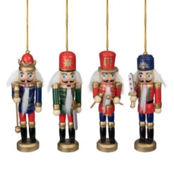 Northlight Set Of 4 Red And Green Christmas Nutcracker Ornaments - 5"