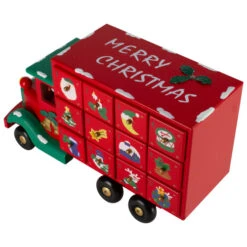 Northlight 14" Red Advent Calendar Storage Truck Christmas Decoration -Ornaments Store northlight f03797 3 27375.1631896534