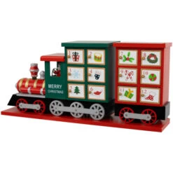 Northlight 16.5" Locomotive Train Wooden Christmas Advent Calendar -Ornaments Store northlight f03799 03 02390.1694101354