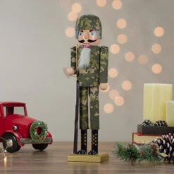 Northlight 15" Beige And Green Army Soldier In Fatigues Christmas Nutcracker -Ornaments Store northlight f85992 5 38937.1664724868