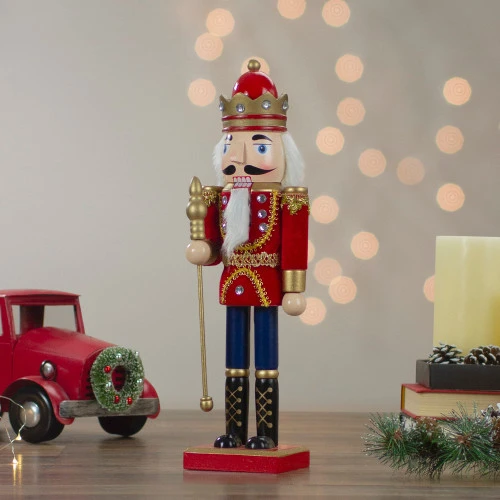 Northlight 14" Red And Gold Traditional Christmas Nutcracker King With Scepter Tabletop Figurine 4 Northlight 14" Red And Gold Traditional Christmas Nutcracker King With Scepter Tabletop Figurine - Image 2