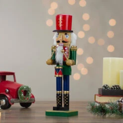 Northlight 14" Green And Red Traditional Standing Drummer Christmas Nutcracker -Ornaments Store northlight f97175 5 25072.1598489670