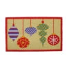 Northlight Brightly Colored Mixed Christmas Ornaments Doormat With Red Border 30" X 18" -Ornaments Store northlight fw28335 86592.1588405416