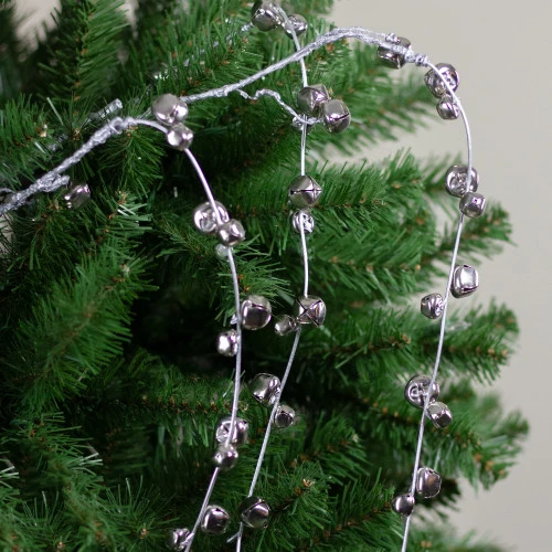 Northlight 41" Silver Hanging Jingle Bell Artificial Christmas Spray 5 Northlight 41" Silver Hanging Jingle Bell Artificial Christmas Spray - Image 3