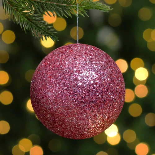 Northlight 5.75" Pink Sequin Ball Christmas Ornament 4 Northlight 5.75" Pink Sequin Ball Christmas Ornament - Image 2
