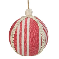 Northlight 4.75" Red And White Striped Ball Christmas Ornament With Rope Accent 8 Northlight 4.75" Red And White Striped Ball Christmas Ornament With Rope Accent -Ornaments Store northlight gb28219 1 20554.1588396516