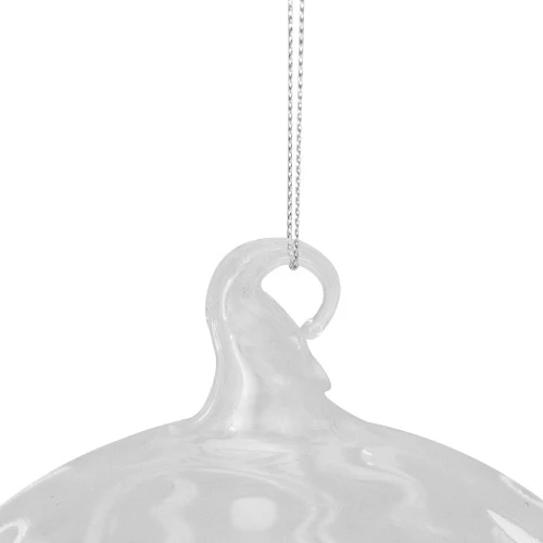 Northlight Clear And White Glass Merry Christmas Ball Ornament 6" (150mm) 5 Northlight Clear And White Glass Merry Christmas Ball Ornament 6" (150mm) - Image 3