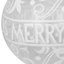 Northlight Clear And White "Merry Christmas" Glass Christmas Ball Ornament 4.5" (114mm) 12 Northlight Clear And White "Merry Christmas" Glass Christmas Ball Ornament 4.5" (114mm) -Ornaments Store northlight gb28226 2 65621.1669884305