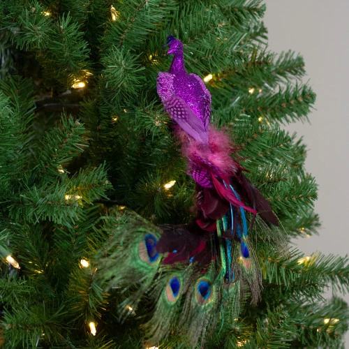 Northlight 14" Pink And Purple Jeweled Peacock Clip-On Christmas Ornament 7 Northlight 14" Pink And Purple Jeweled Peacock Clip-On Christmas Ornament - Image 5