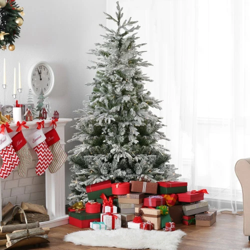 Northlight 7.5' Pre-Lit Medium Flocked Winfield Fir Artificial Christmas Tree - Warm White LED Lights 4 Northlight 7.5' Pre-Lit Medium Flocked Winfield Fir Artificial Christmas Tree - Warm White LED Lights - Image 2