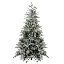 Northlight 7.5' Pre-Lit Medium Flocked Winfield Fir Artificial Christmas Tree - Warm White LED Lights