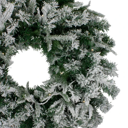 Northlight Pre-Lit Flocked Winfield Fir Artificial Christmas Wreath - 48-Inch, Warm White LED Lights 5 Northlight Pre-Lit Flocked Winfield Fir Artificial Christmas Wreath - 48-Inch, Warm White LED Lights - Image 3