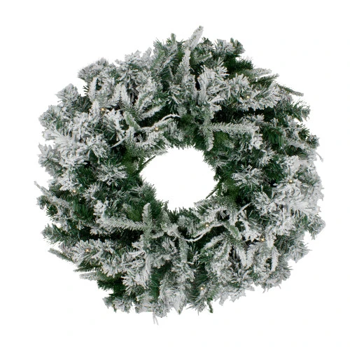 Northlight Pre-Lit Flocked Winfield Fir Artificial Christmas Wreath - 48-Inch, Warm White LED Lights 3 Northlight Pre-Lit Flocked Winfield Fir Artificial Christmas Wreath - 48-Inch, Warm White LED Lights