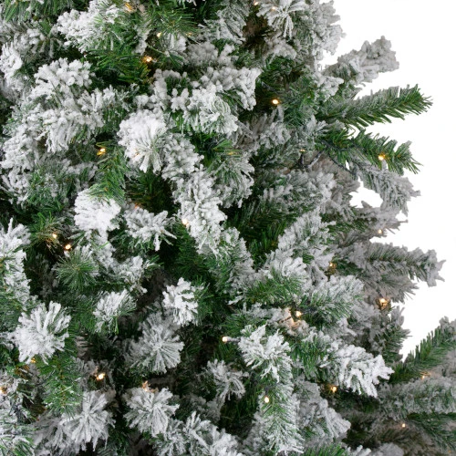 Northlight 7.5' Pre-Lit Medium Flocked Winter Park Fir Artificial Christmas Tree - Warm Clear LED Lights 4 Northlight 7.5' Pre-Lit Medium Flocked Winter Park Fir Artificial Christmas Tree - Warm Clear LED Lights - Image 2