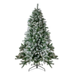 Northlight 7.5' Pre-Lit Medium Flocked Winter Park Fir Artificial Christmas Tree - Warm Clear LED Lights