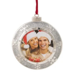 Northlight 3.25" Silver-Plated Photo Frame Christmas Ornament With European Crystals