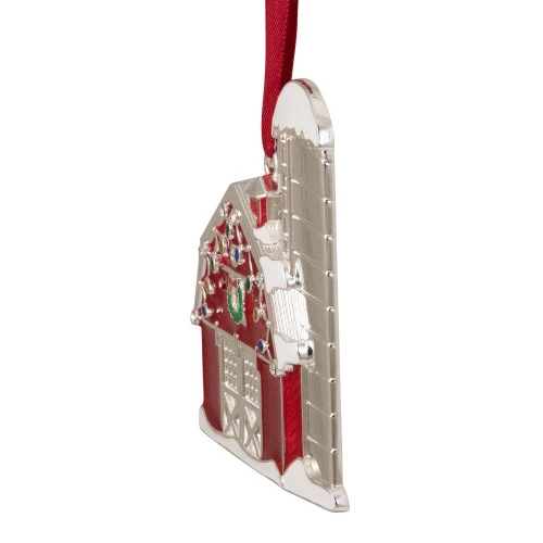 Northlight 3.5" Red And White Barn House With Crystals Christmas Ornament 5 Northlight 3.5" Red And White Barn House With Crystals Christmas Ornament - Image 3