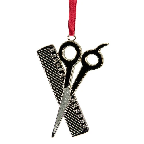 Northlight 3" Silver-Plated Scissors And Comb Christmas Ornament 3 Northlight 3" Silver-Plated Scissors And Comb Christmas Ornament