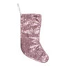 Northlight 17.5" Pink And White Shiny Sequins Hanging Christmas Stocking