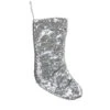 Northlight 17.5" White And Gray Sequins Hanging Christmas Stocking