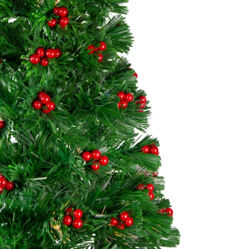 Northlight 4' Pre-Lit Color Changing Artificial Christmas Tree With Red Berries 5 Northlight 4' Pre-Lit Color Changing Artificial Christmas Tree With Red Berries - Image 3