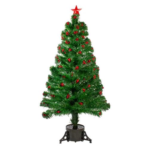 Northlight 4' Pre-Lit Color Changing Artificial Christmas Tree With Red Berries 3 Northlight 4' Pre-Lit Color Changing Artificial Christmas Tree With Red Berries