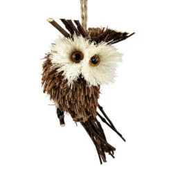 Northlight Set 3 Sisal And Twig Owl Christmas Ornaments, 3.5" -Ornaments Store northlight ja01545 1 80933.1645837208