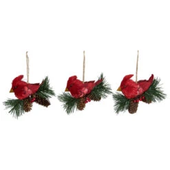 Northlight Set Of 3 Red Cardinal Birds On Pine Cone Nest Christmas Ornaments 5" 9 Northlight Set Of 3 Red Cardinal Birds On Pine Cone Nest Christmas Ornaments 5" -Ornaments Store northlight ja01550 2 60791.1664900438
