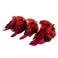 Northlight Set Of 4 Red Cardinal Clip-On Sisal Christmas Bird Ornaments, 3.5" -Ornaments Store northlight ja01551 4 52576.1665174040