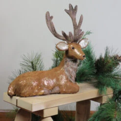 Northlight 16.5” Brown And Gold Reindeer Lying Down Christmas Table Figure -Ornaments Store northlight ja15779 3 45405.1587644187