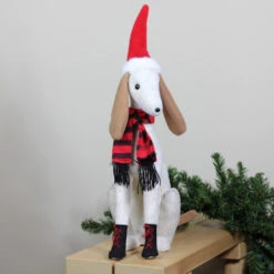 Northlight 21.5" White And Gray Sitting Greyhound Dog In Santa Hat Christmas Decoration 7 Northlight 21.5" White And Gray Sitting Greyhound Dog In Santa Hat Christmas Decoration -Ornaments Store northlight ja15788 styled 67820.1588415635